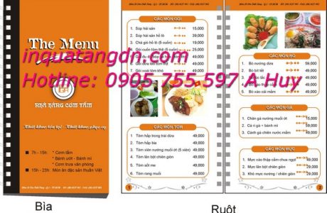 In menu nhà hàng resort quán ăn nhậu cafe đà nẵng