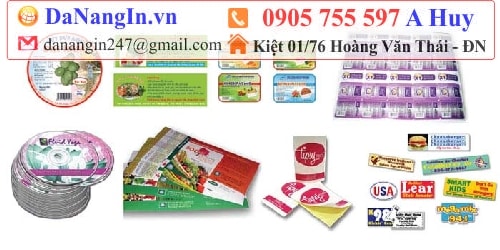 In nhãn decal tại Đà Nẵng,LH 0905 755 957 A Huy - danangin.vn,in giấy lột dán lên sản phẩm,in decal dán son môi,in name card menu lấy gấp,xưởng in lụa sĩ
